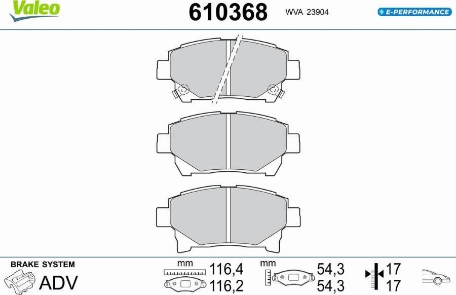 Valeo 610368 - Jarrupala, levyjarru inparts.fi