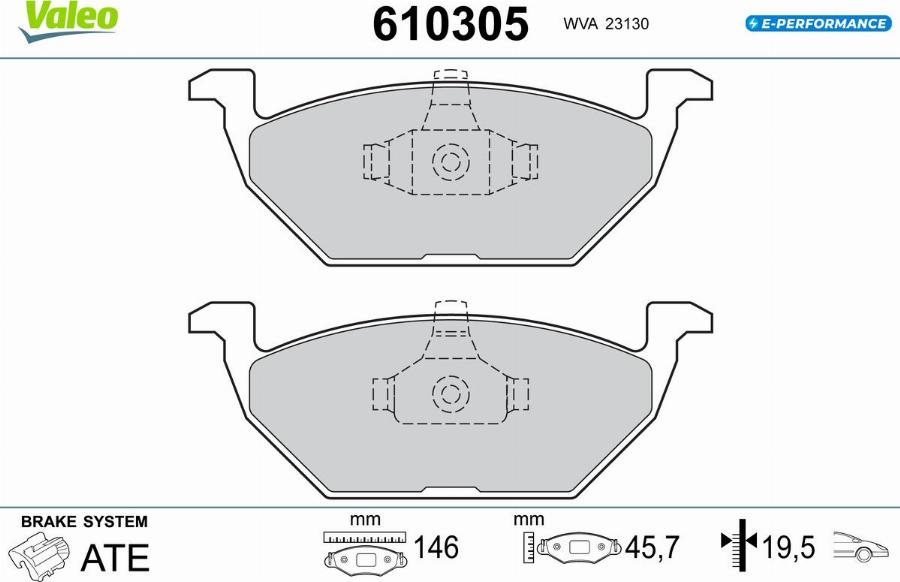 Valeo 610305 - Jarrupala, levyjarru inparts.fi