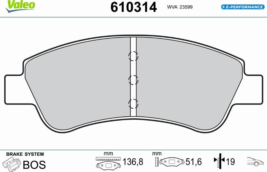 Valeo 610314 - Jarrupala, levyjarru inparts.fi