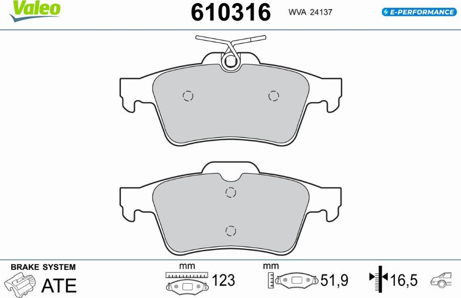 Valeo 610316 - Jarrupala, levyjarru inparts.fi