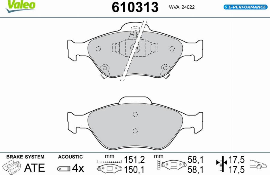 Valeo 610313 - Jarrupala, levyjarru inparts.fi