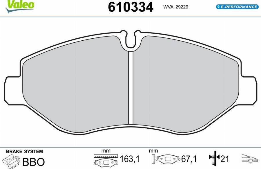 Valeo 610334 - Jarrupala, levyjarru inparts.fi