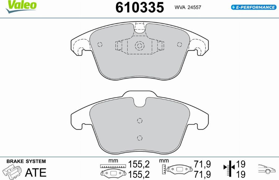 Valeo 610335 - Jarrupala, levyjarru inparts.fi