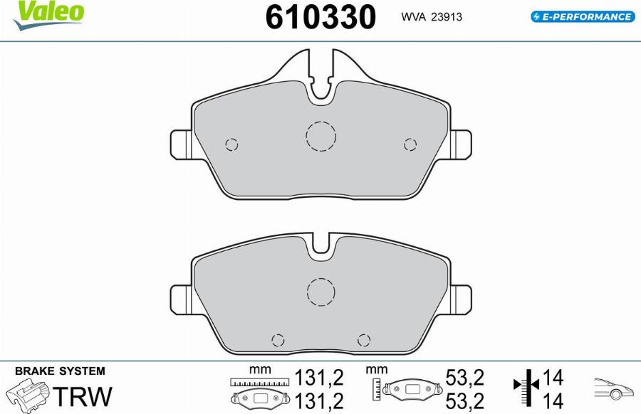 Valeo 610330 - Jarrupala, levyjarru inparts.fi