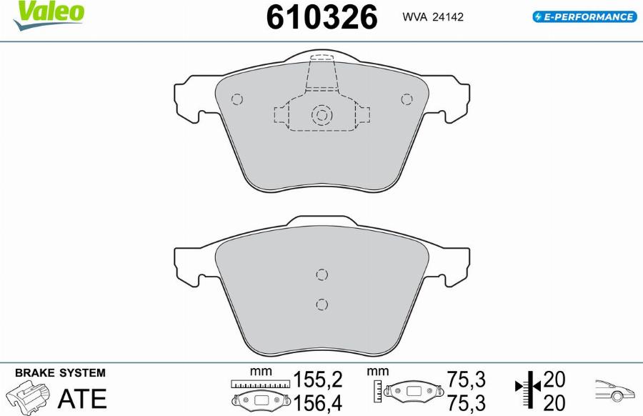 Valeo 610326 - Jarrupala, levyjarru inparts.fi