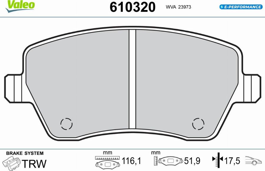 Valeo 610320 - Jarrupala, levyjarru inparts.fi