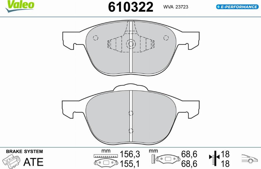 Valeo 610322 - Jarrupala, levyjarru inparts.fi