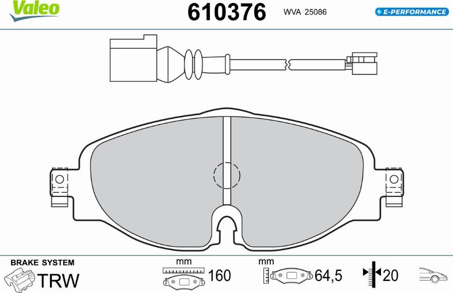 Valeo 610376 - Jarrupala, levyjarru inparts.fi