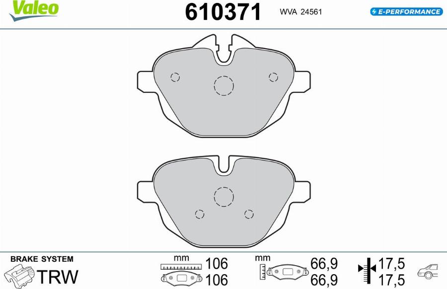 Valeo 610371 - Jarrupala, levyjarru inparts.fi