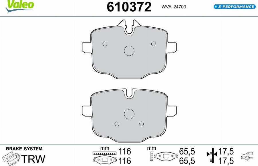 Valeo 610372 - Jarrupala, levyjarru inparts.fi