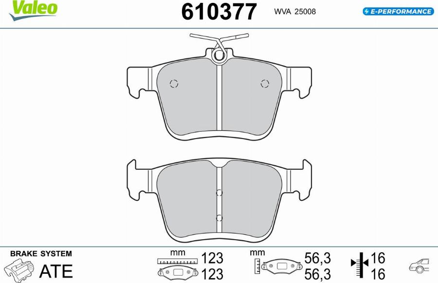 Valeo 610377 - Jarrupala, levyjarru inparts.fi