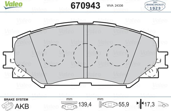 Valeo 670943 - Jarrupala, levyjarru inparts.fi