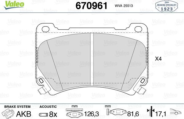 Valeo 670961 - Jarrupala, levyjarru inparts.fi