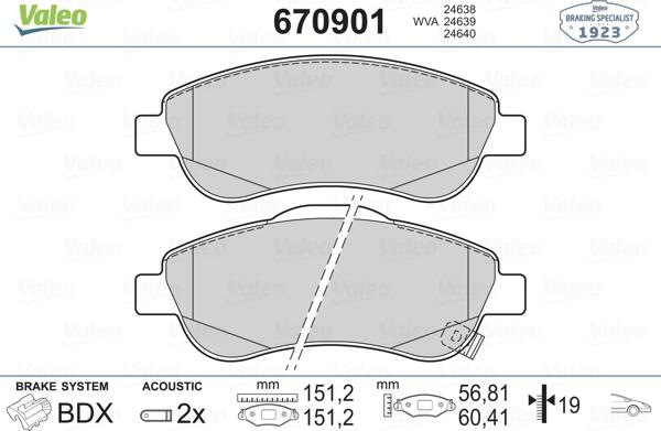 Valeo 670901 - Jarrupala, levyjarru inparts.fi