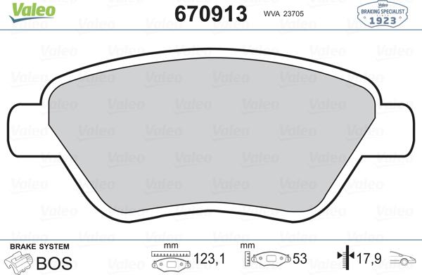 Valeo 670913 - Jarrupala, levyjarru inparts.fi