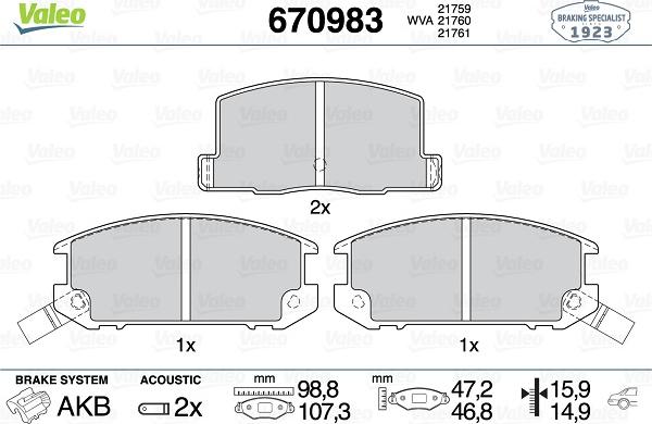 Valeo 670983 - Jarrupala, levyjarru inparts.fi