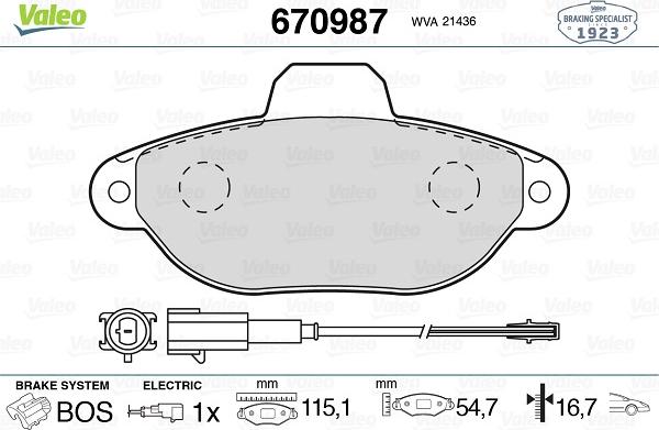 Valeo 670987 - Jarrupala, levyjarru inparts.fi