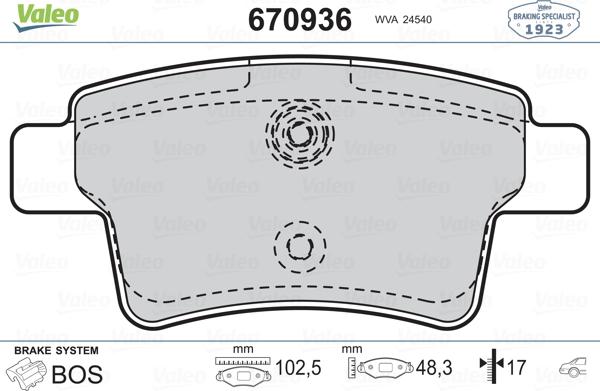 Valeo 670936 - Jarrupala, levyjarru inparts.fi