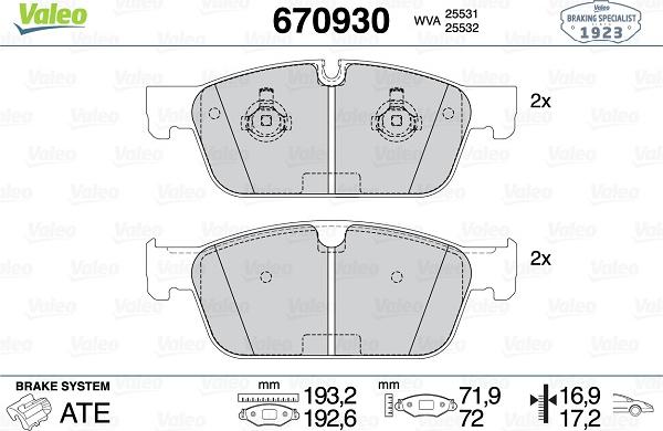 Valeo 670930 - Jarrupala, levyjarru inparts.fi