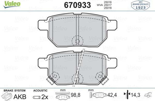 Valeo 670933 - Jarrupala, levyjarru inparts.fi