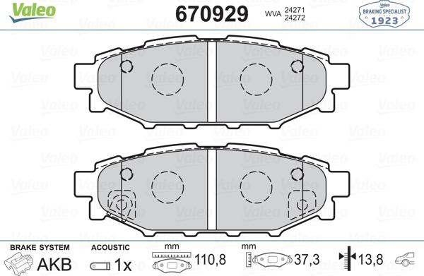 Valeo 670929 - Jarrupala, levyjarru inparts.fi