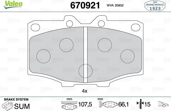 Valeo 670921 - Jarrupala, levyjarru inparts.fi