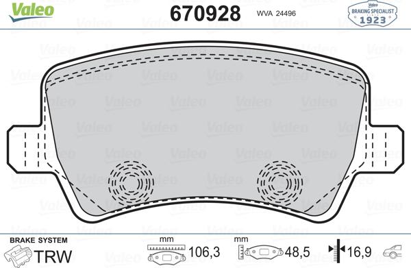 Valeo 670928 - Jarrupala, levyjarru inparts.fi