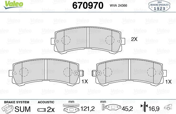 Valeo 670970 - Jarrupala, levyjarru inparts.fi