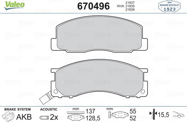 Valeo 670496 - Jarrupala, levyjarru inparts.fi