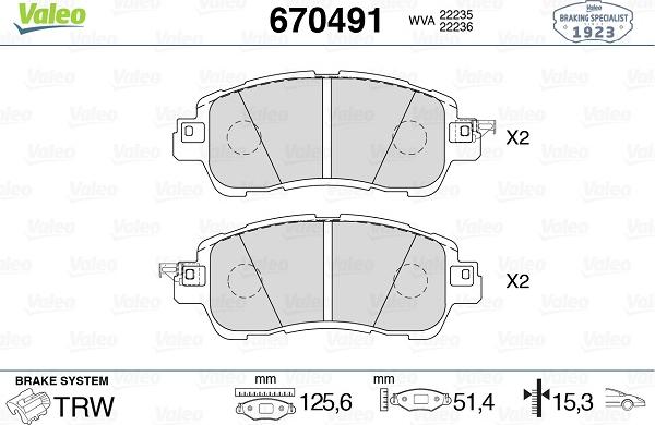 Valeo 670491 - Jarrupala, levyjarru inparts.fi