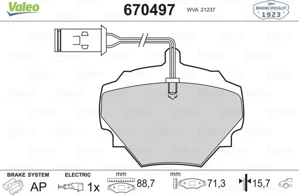 Valeo 670497 - Jarrupala, levyjarru inparts.fi