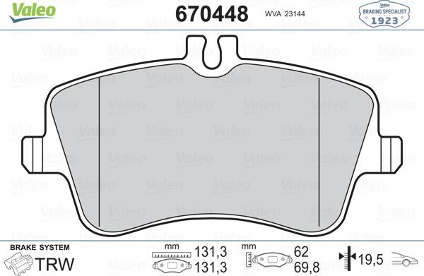 Valeo 670448 - Jarrupala, levyjarru inparts.fi