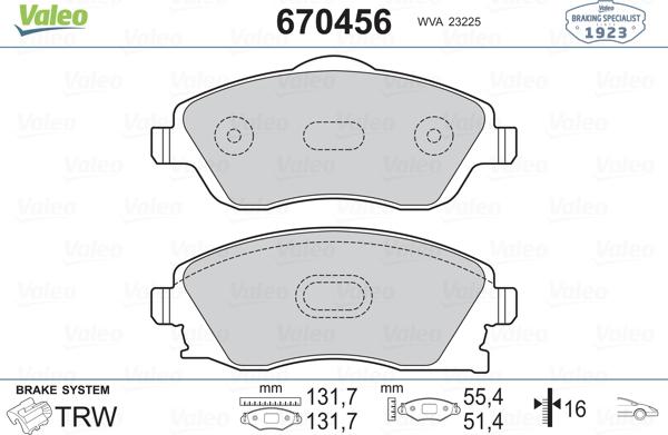 Valeo 670456 - Jarrupala, levyjarru inparts.fi