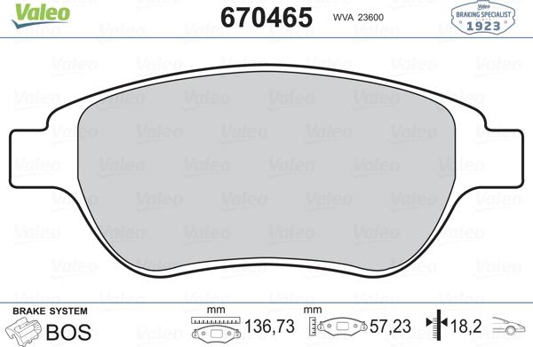 Valeo 670465 - Jarrupala, levyjarru inparts.fi