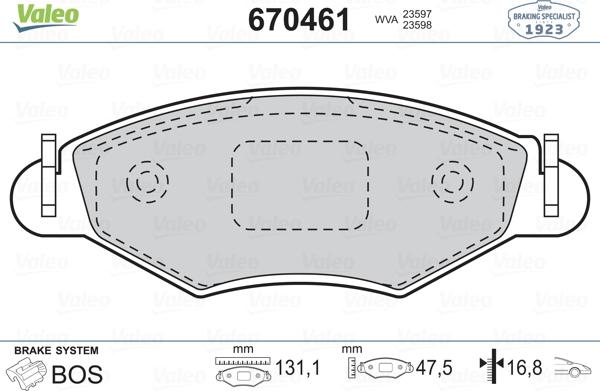 Valeo 670461 - Jarrupala, levyjarru inparts.fi