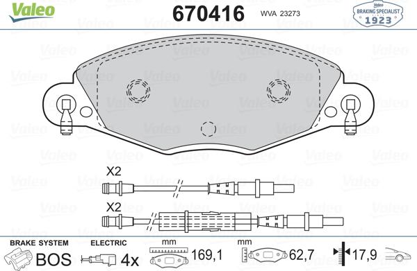 Valeo 670416 - Jarrupala, levyjarru inparts.fi