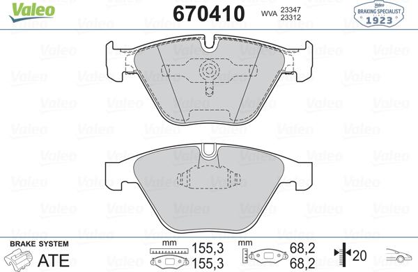 Valeo 670410 - Jarrupala, levyjarru inparts.fi