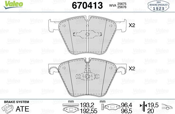 Valeo 670413 - Jarrupala, levyjarru inparts.fi