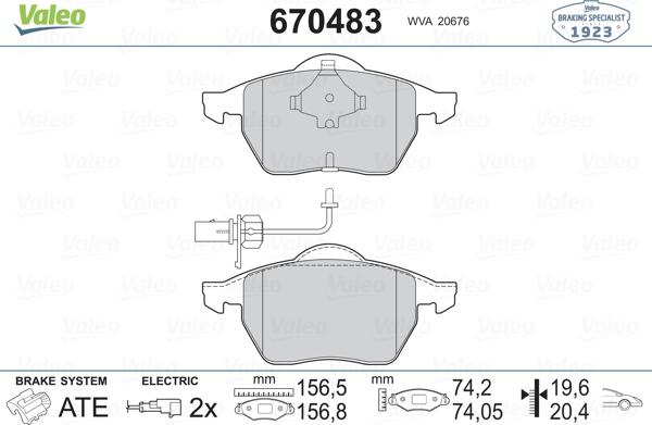 Valeo 670483 - Jarrupala, levyjarru inparts.fi