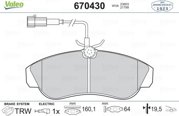 Valeo 670430 - Jarrupala, levyjarru inparts.fi