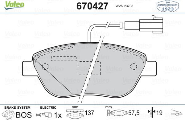 Valeo 670427 - Jarrupala, levyjarru inparts.fi