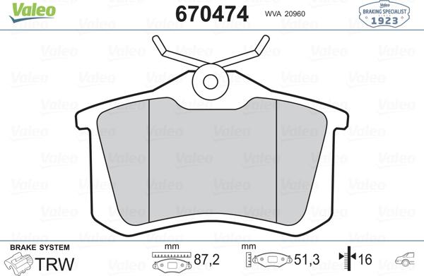 Valeo 670474 - Jarrupala, levyjarru inparts.fi