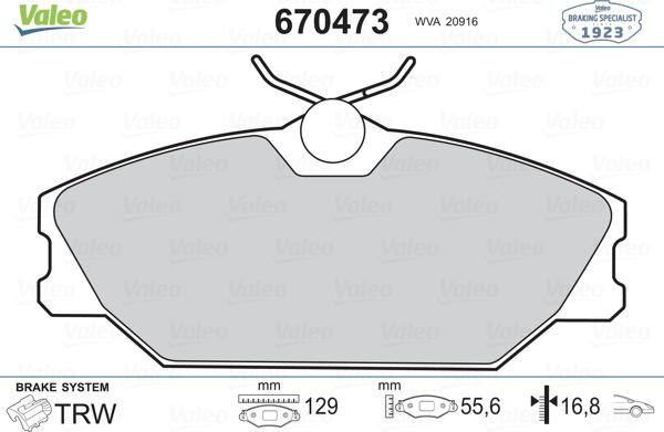 Valeo 670473 - Jarrupala, levyjarru inparts.fi