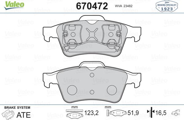 Valeo 670472 - Jarrupala, levyjarru inparts.fi