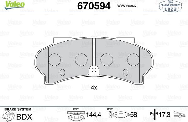 Valeo 670594 - Jarrupala, levyjarru inparts.fi