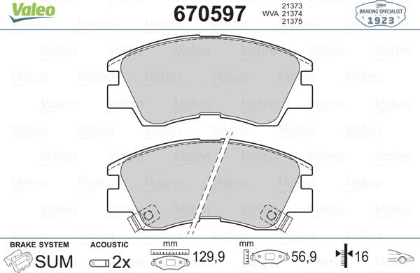 Valeo 670597 - Jarrupala, levyjarru inparts.fi