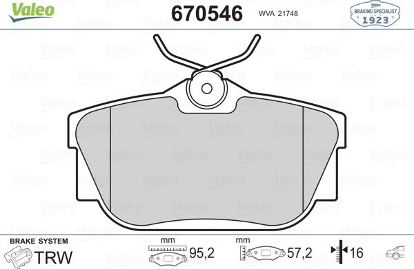 Valeo 670546 - Jarrupala, levyjarru inparts.fi