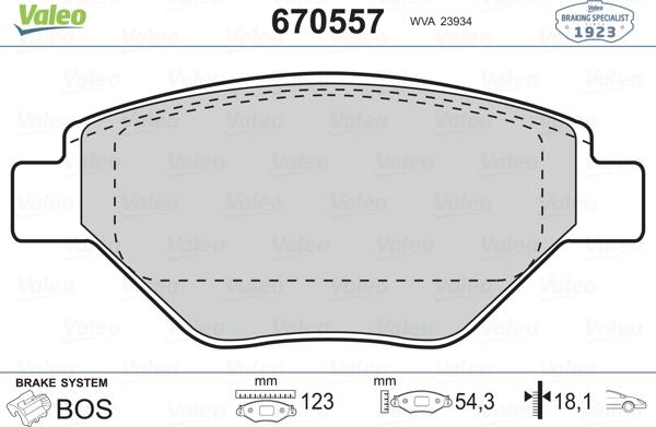 Valeo 670557 - Jarrupala, levyjarru inparts.fi