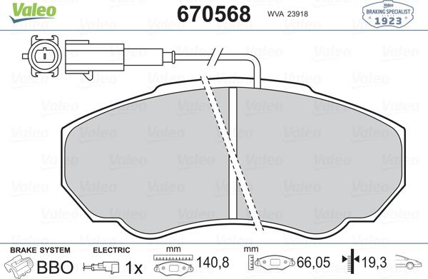 Valeo 670568 - Jarrupala, levyjarru inparts.fi