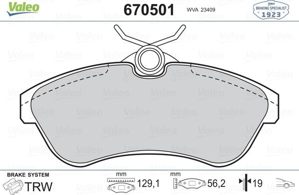 Valeo 670501 - Jarrupala, levyjarru inparts.fi